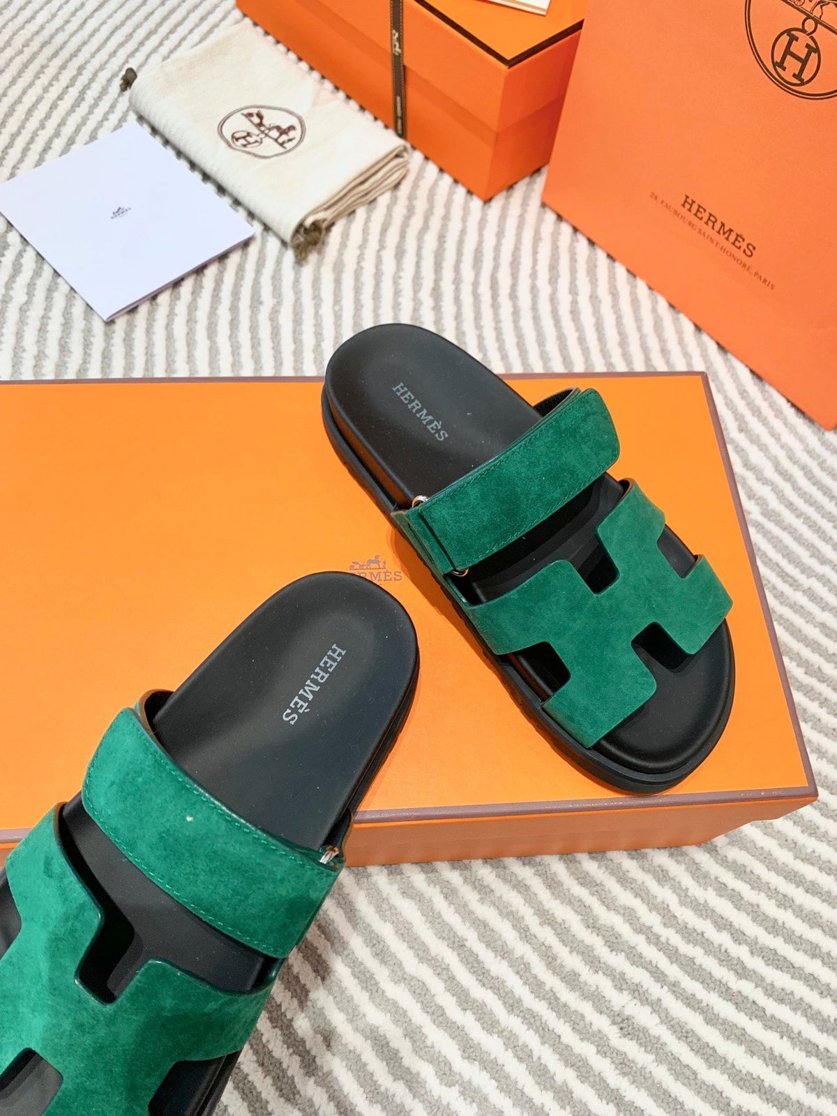 HM Chypre Sandal Dark Green Mix Black Suede 963237