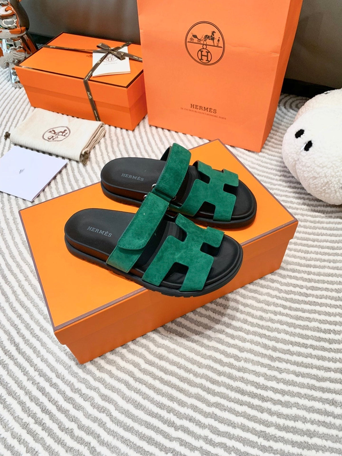 HM Chypre Sandal Dark Green Mix Black Suede 963237