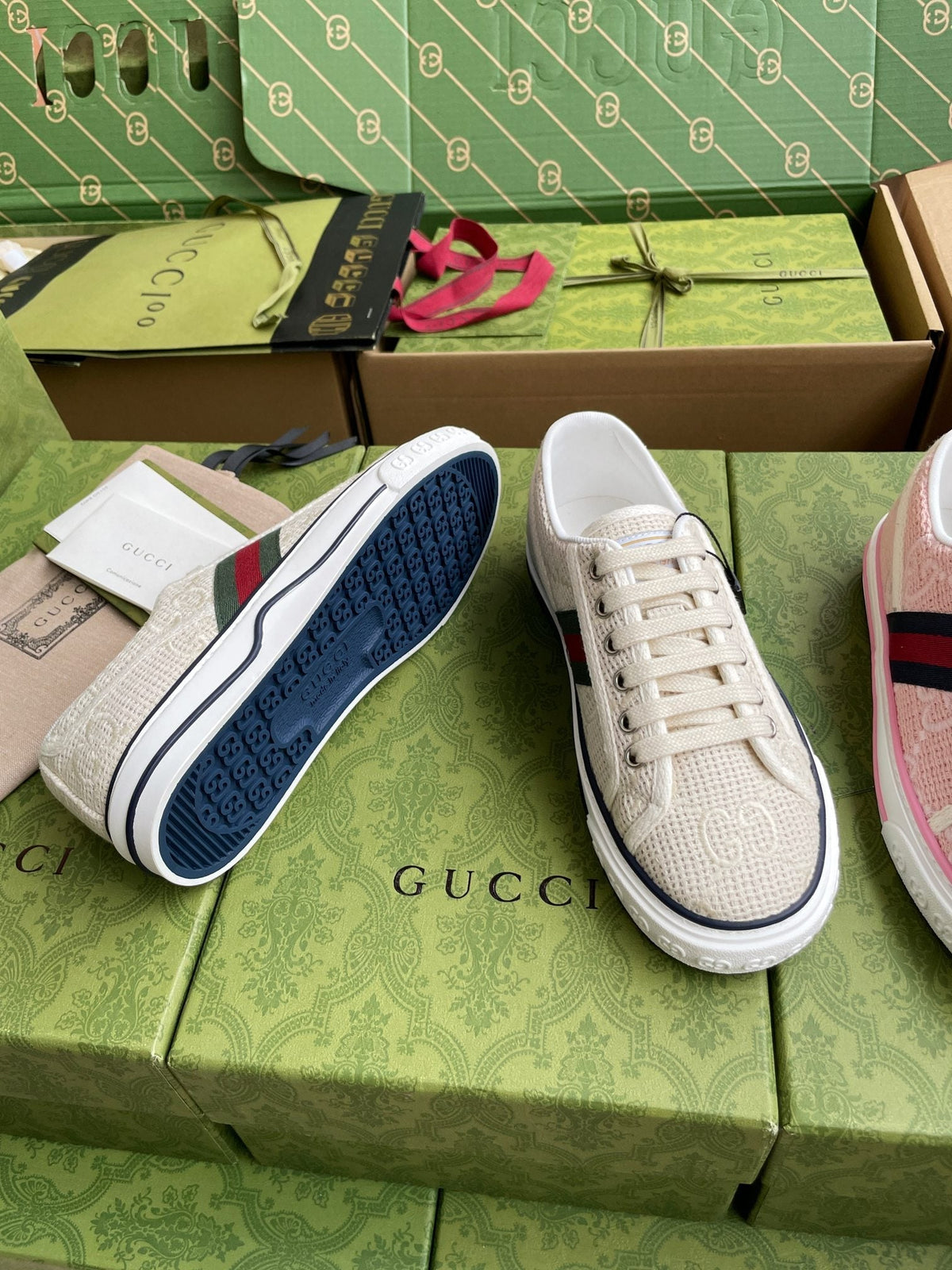 GG 26 Platform Sneaker Light Beige Monogram Canvas 632832