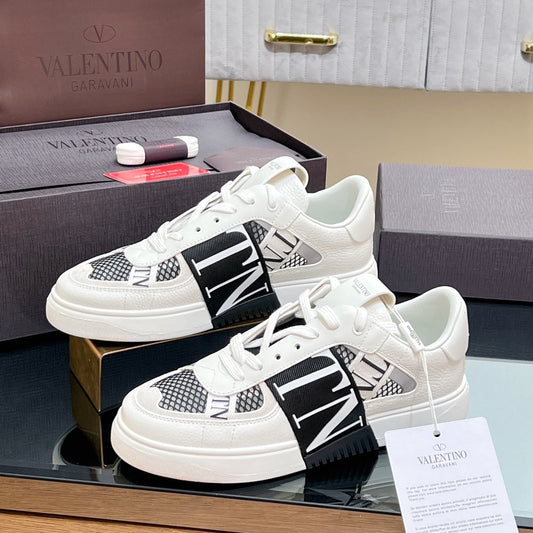 VT 2025 Sneakers White Black Mesh Calfskin Fabric 546969