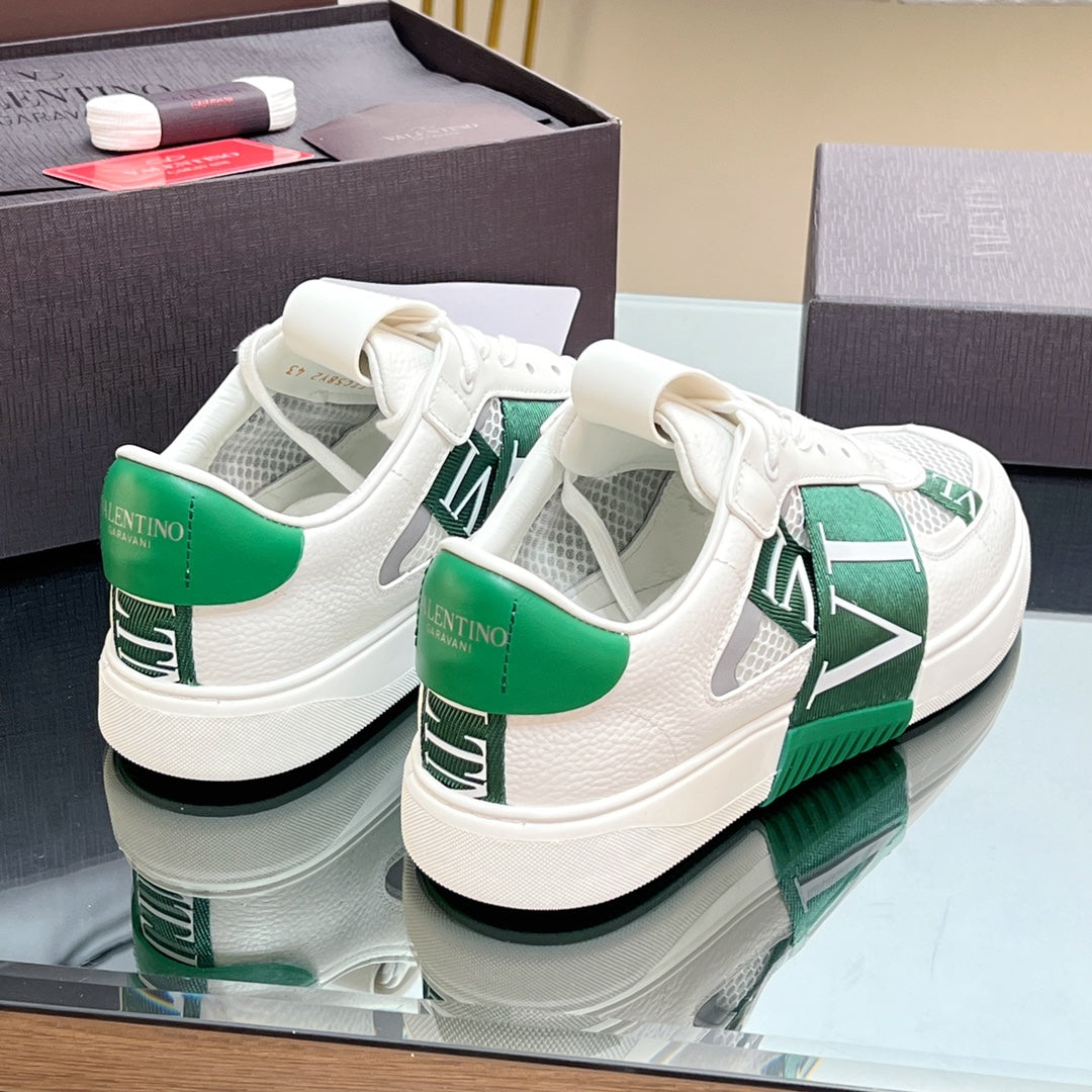 VT 2025 Sneakers White Green Mesh Calfskin Fabric 546972