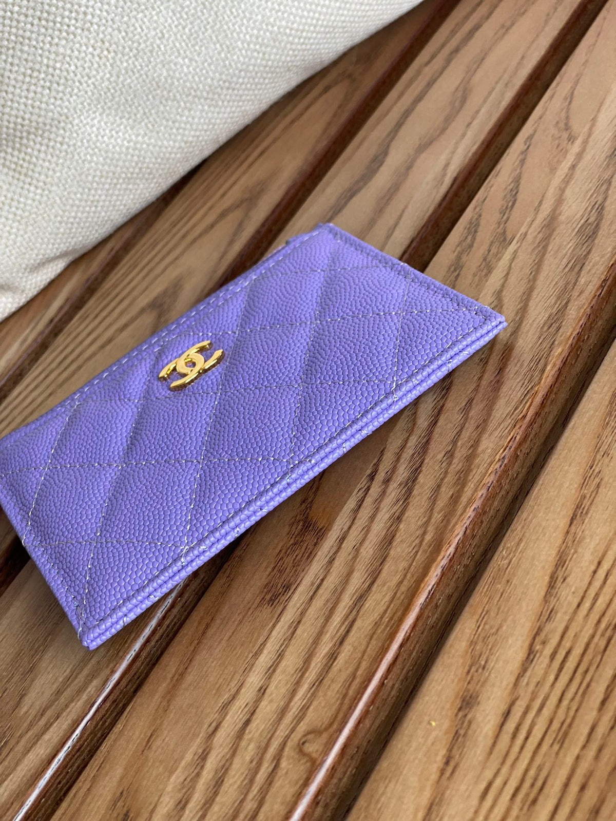 CC A84105 Coin Case Purple Gold Metal Caviar 240731