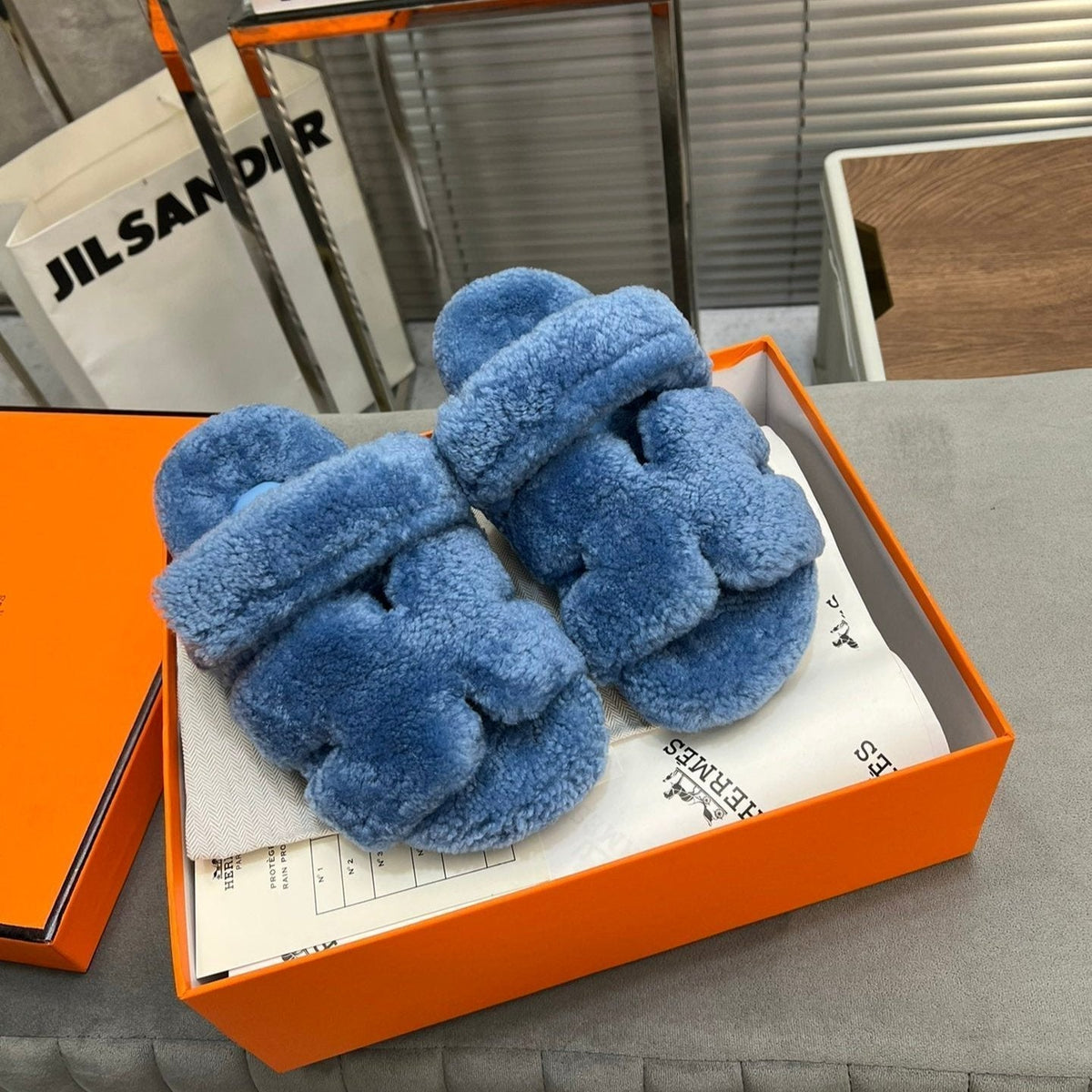 HM Chypre Sandal Blue Fleece Wool  953867