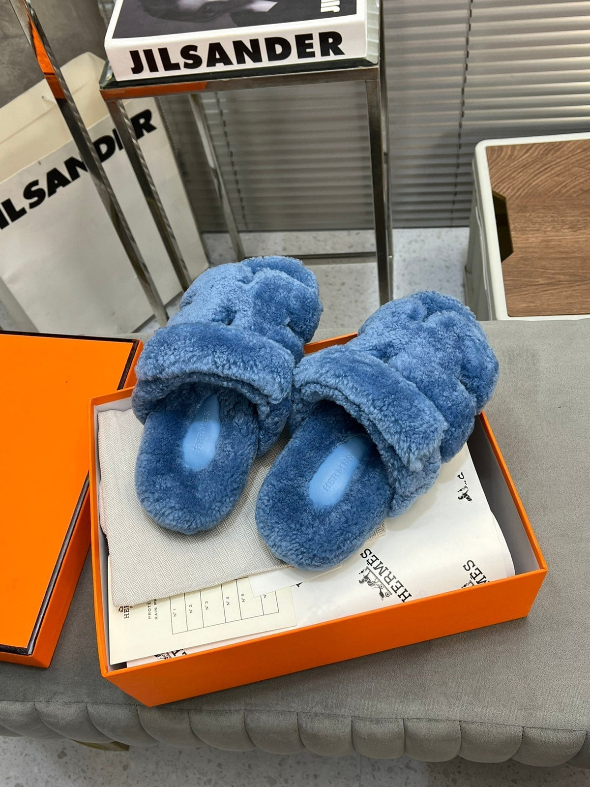 HM Chypre Sandal Blue Fleece Wool  953867