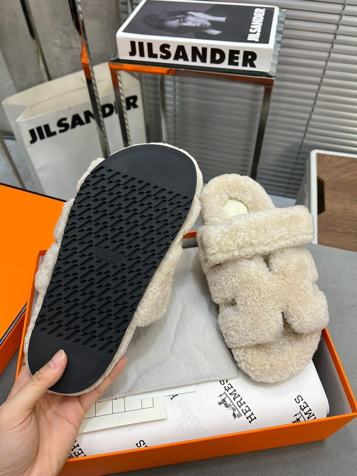 HM Chypre Sandal White Fleece Wool 953870