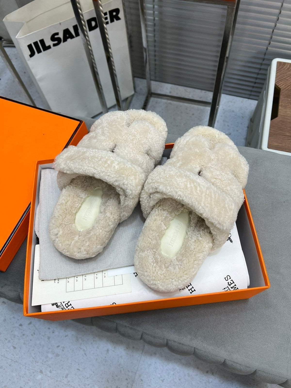 HM Chypre Sandal White Fleece Wool 953870