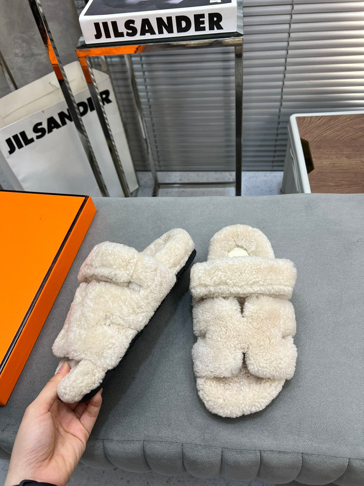 HM Chypre Sandal White Fleece Wool 953870