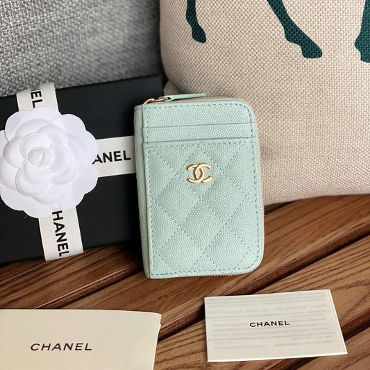 CC 22A Zippy Coin Purse Light Blue Caviar GHW 223904