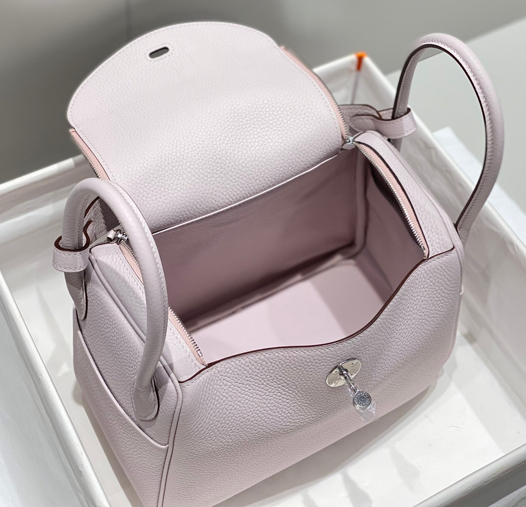 HM LINDY 30 BAG SOFT PINK TAURILLON CLEMENCE LEATHER