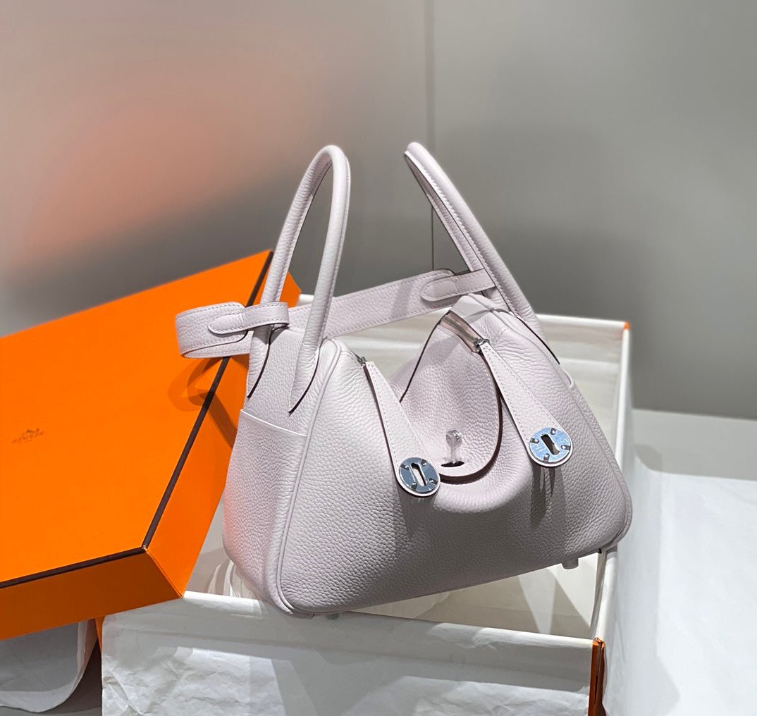 HM LINDY 30 BAG SOFT PINK TAURILLON CLEMENCE LEATHER