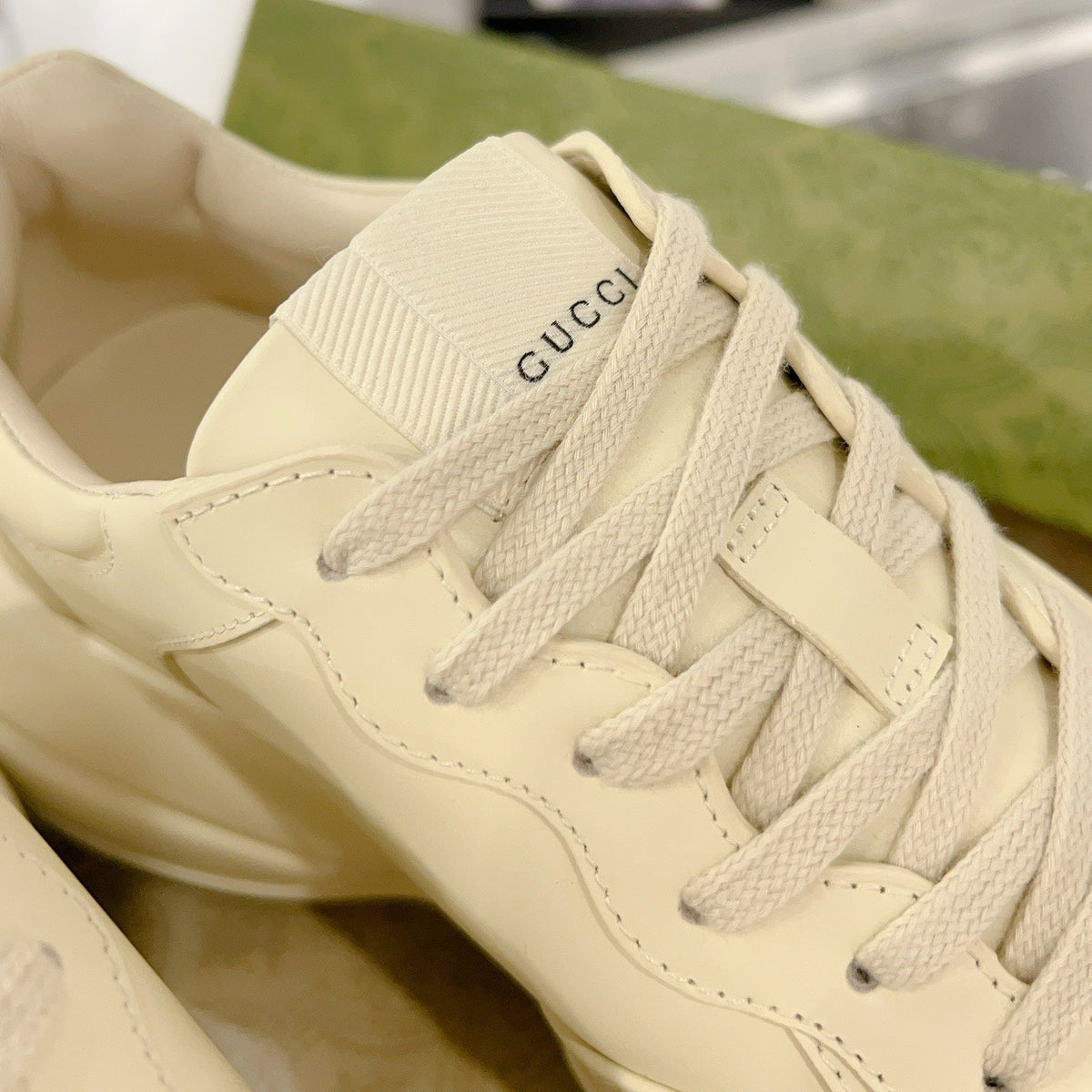 GG Rhyton Trainer Leather White Black