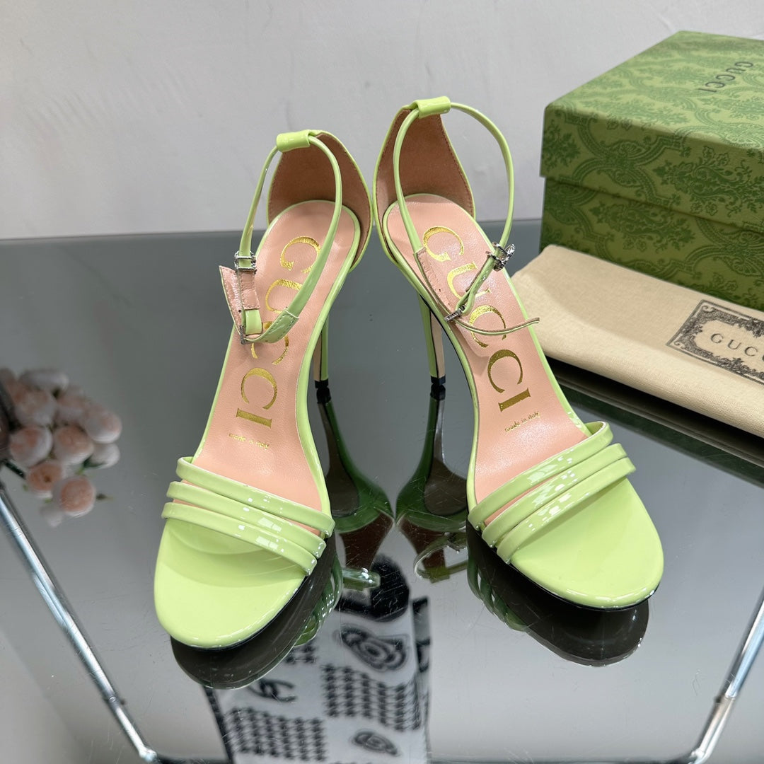 GG 105 HIGH HEEL SANDAL LIME LAMBSKIN