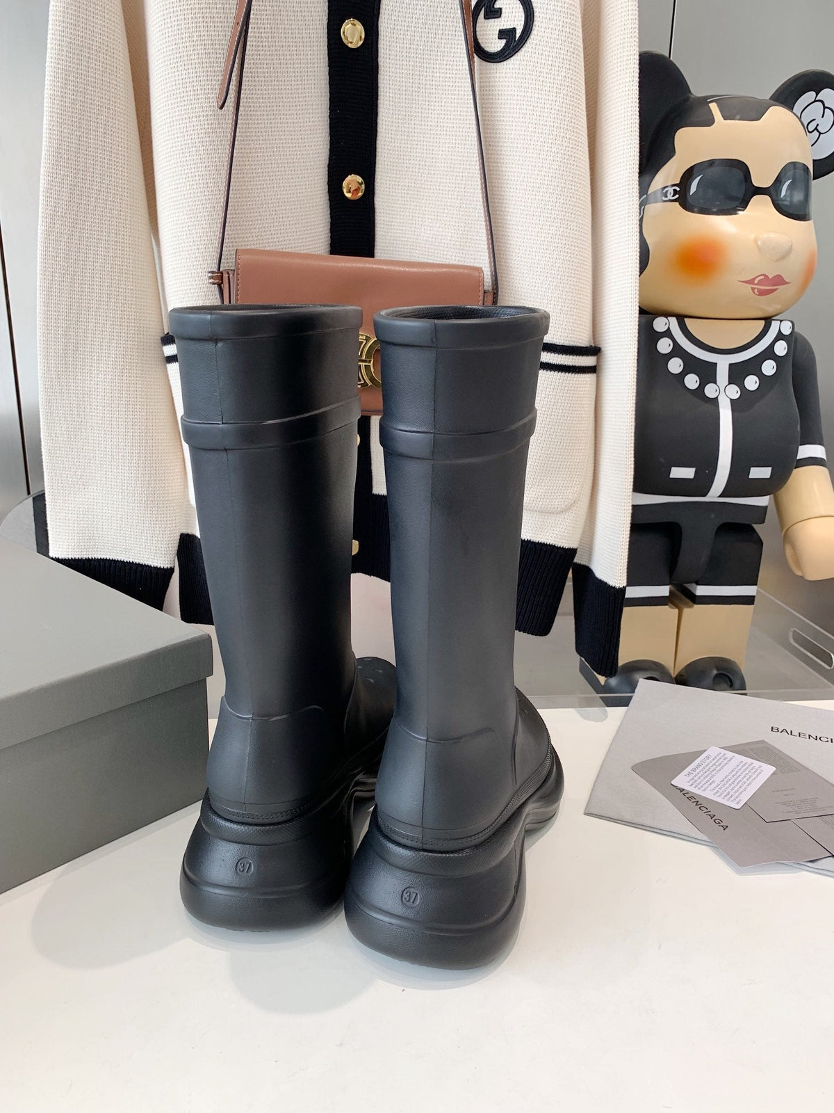 CROCS BOOTS IN BLACK RUBBER