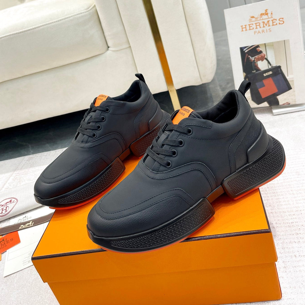 HM Giga Sneaker Black Calfskin 206281