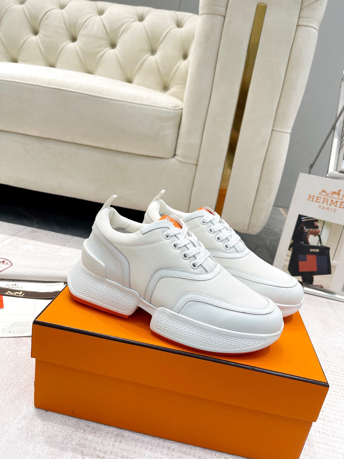 HM Giga Sneaker Beige Fabric206297