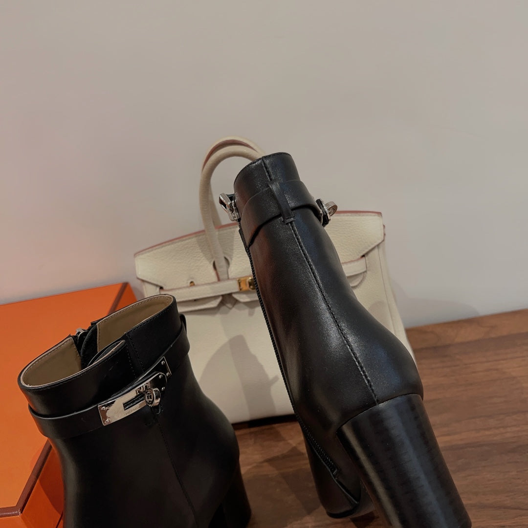 HM Saint Germain Ankle Boot Black Calfskin