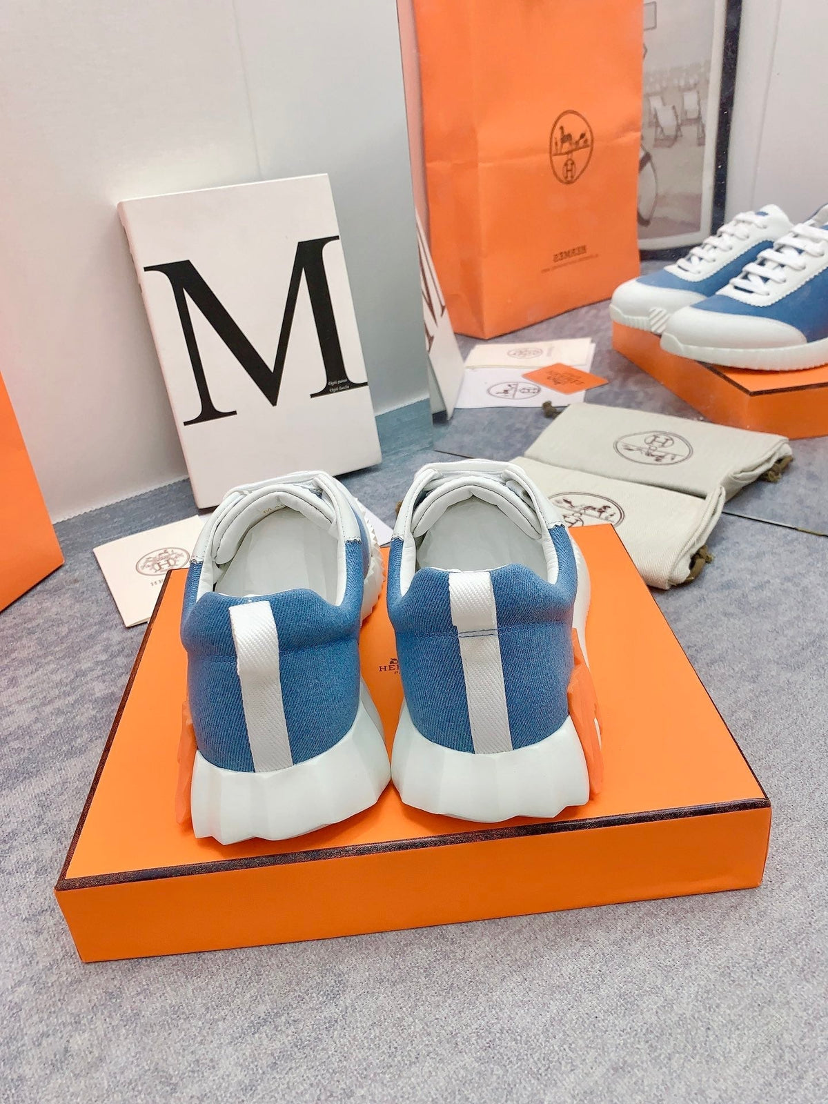 HM Bouncing Sneaker In Blue Denim Fabric 106453