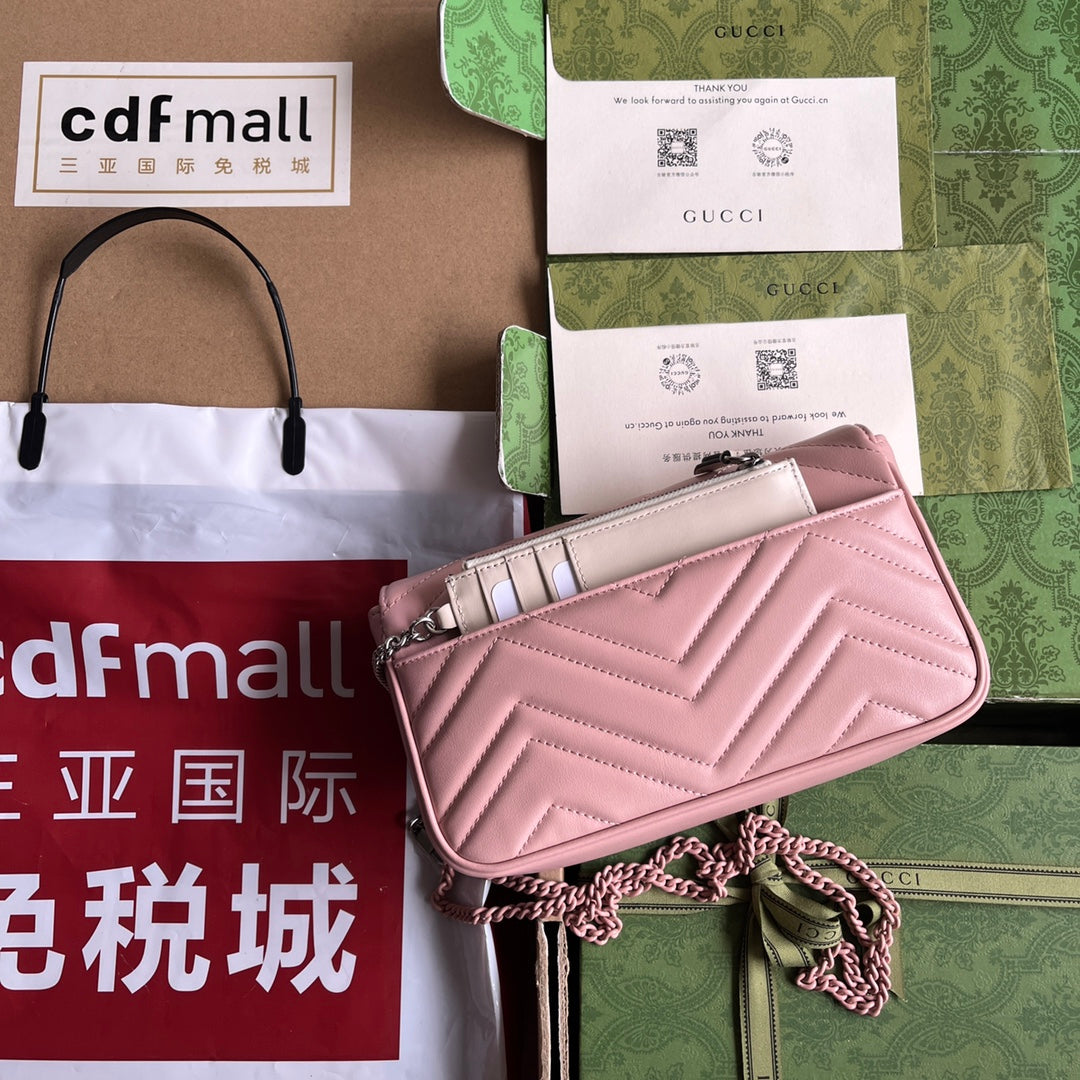 gg marmont 21cm all pink calfskin