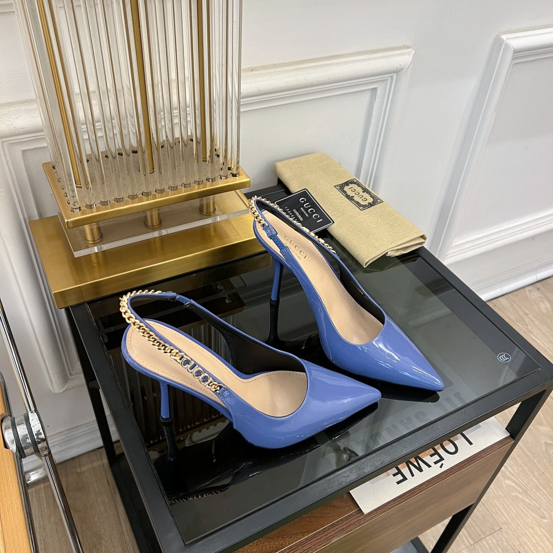 GG SIGNORIA SLINGBACK PUMP CERULEAN LAMBSKIN