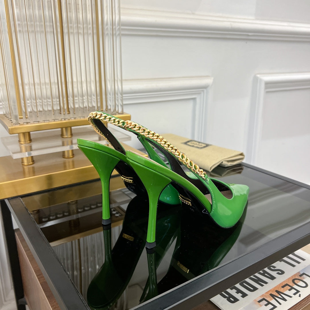 GG SIGNORIA SLINGBACK PUMP EMERALD LAMBSKIN