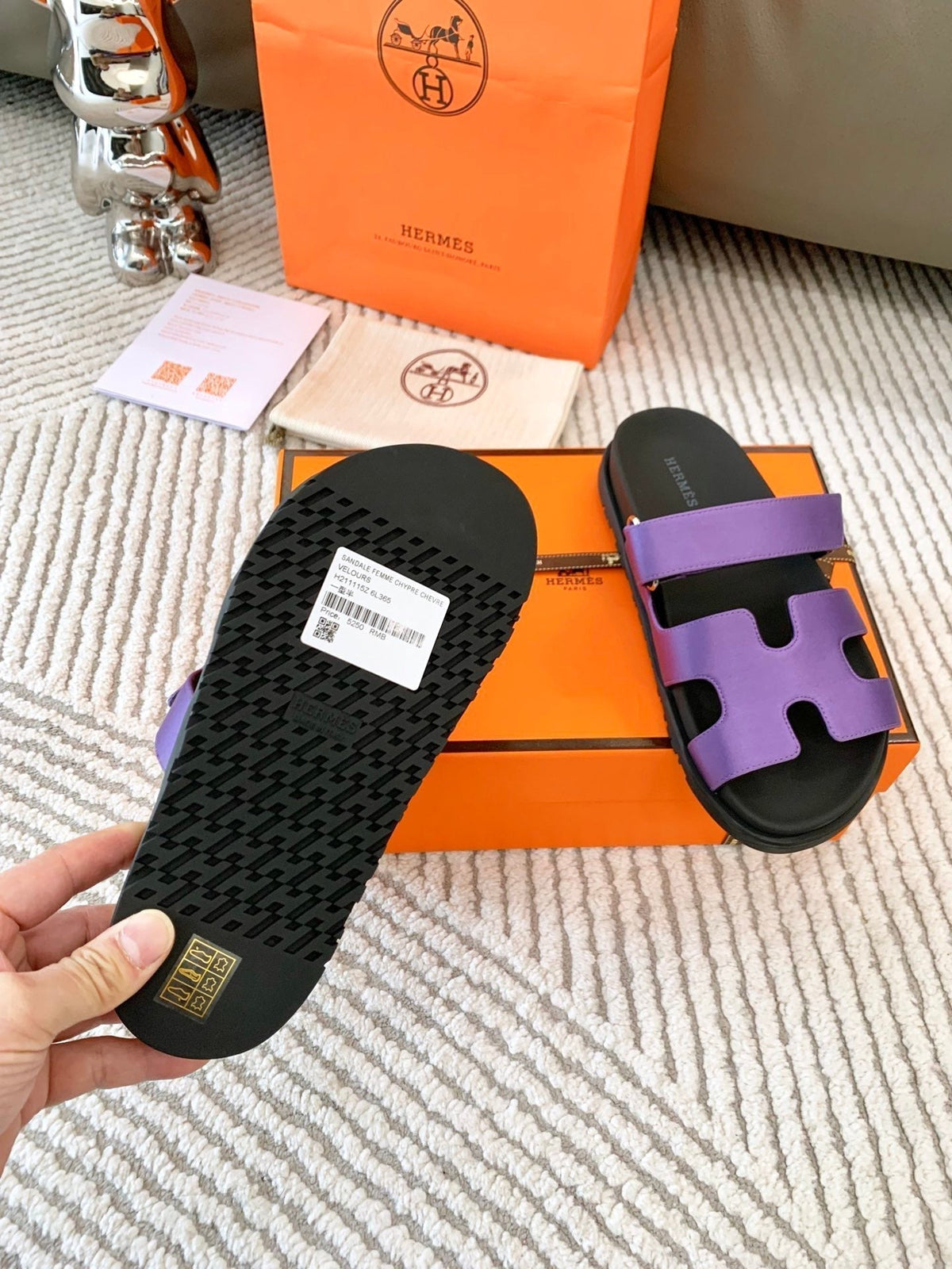 HM Chypre Sandal Purple Lambskin 963505