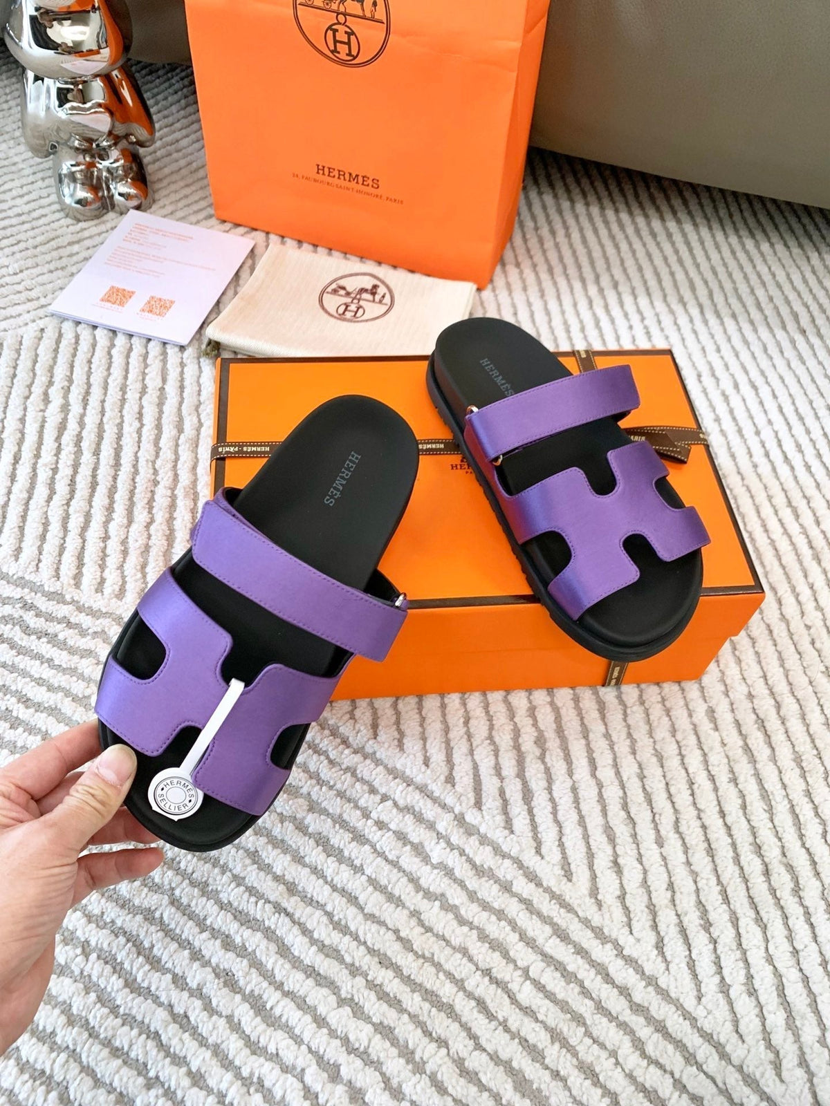 HM Chypre Sandal Purple Lambskin 963505