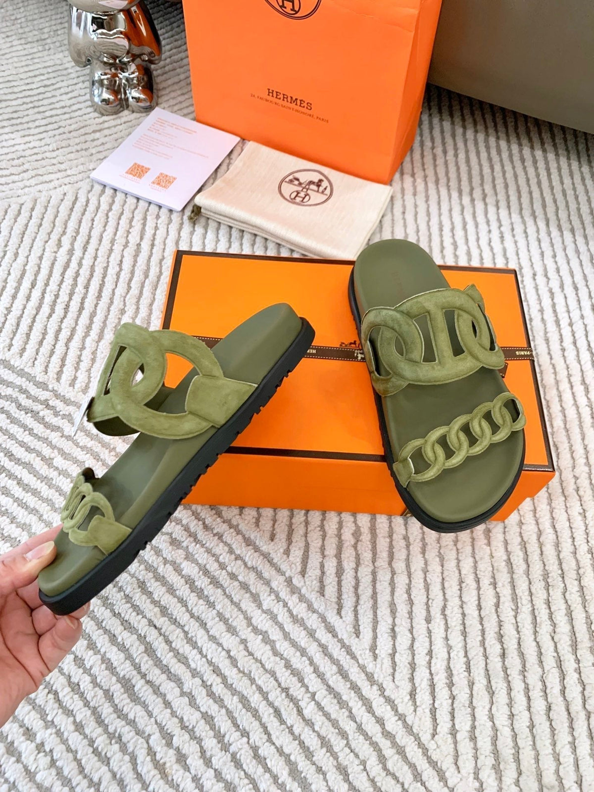 HM Extra sandal Khaki Green Suede 963522