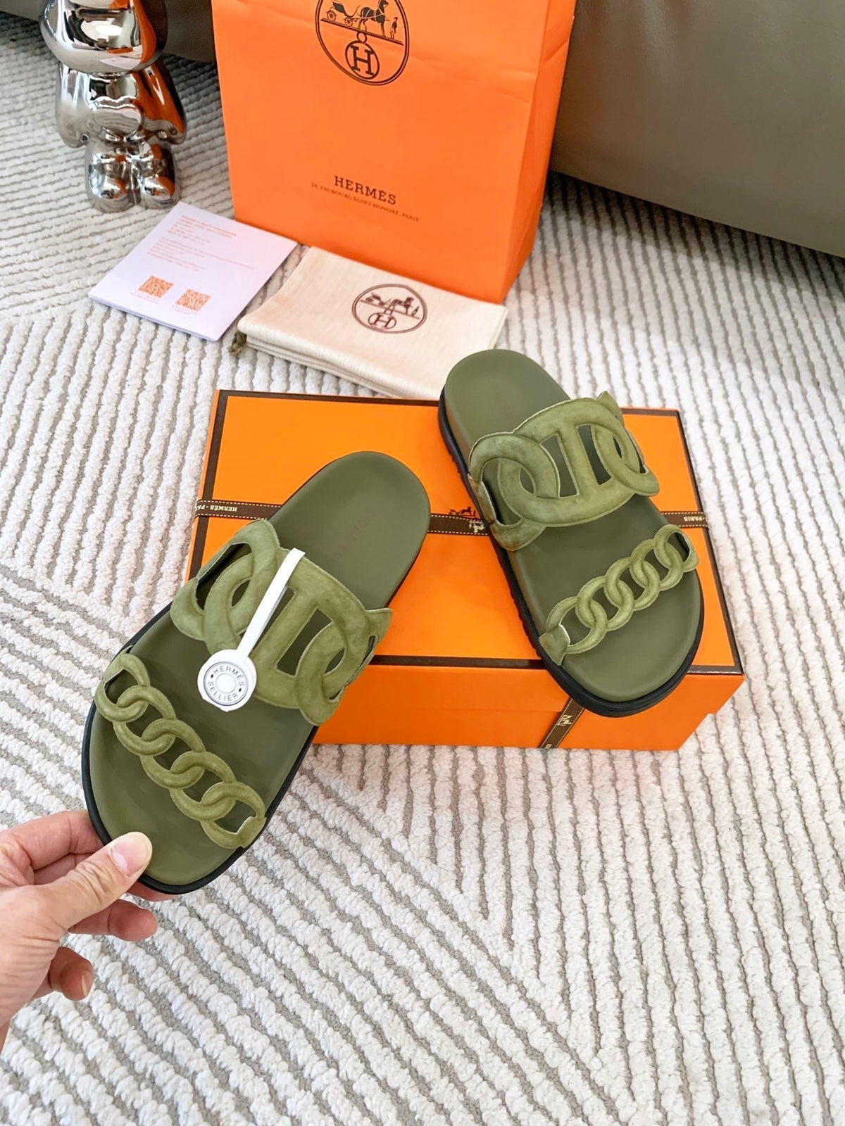 HM Extra sandal Khaki Green Suede 963522