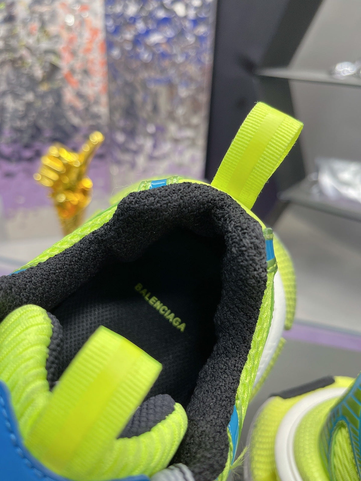 3XL SNEAKER IN NEON GREEN MESH AND POLYURETHANE