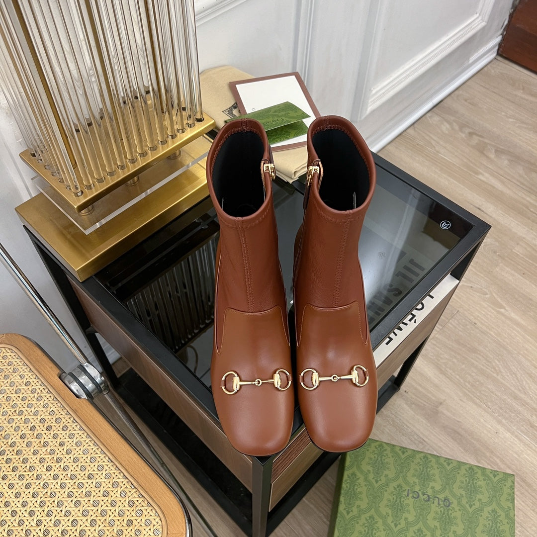 GG Horsebit Ankle Boot 65 Brown Calfskin