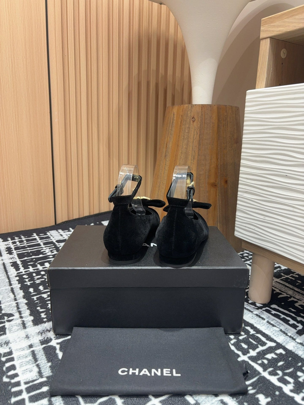 CC Mary Jane Black Bow Tie Velvet And Lambskin