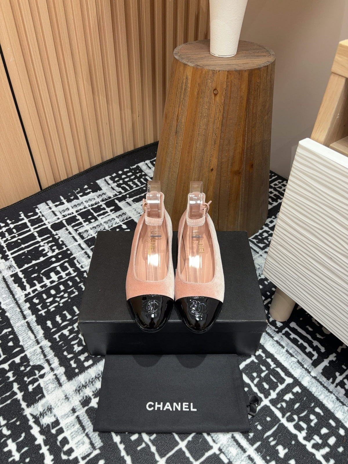 CC Mary Jane Black Pink Pastel Velvet And Lambskin