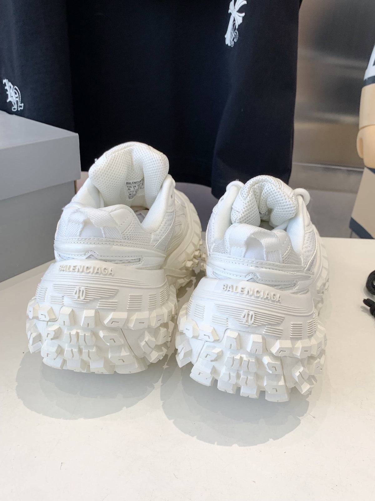 CHUNKY SNEAKERS IN WHITE POLYURETHANE, POLYESTER AND NYLON