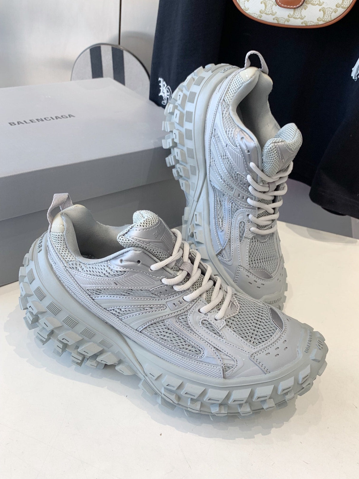 CHUNKY SNEAKERS IN BOMBAY GRAY POLYURETHANE, POLYESTER AND NYLON