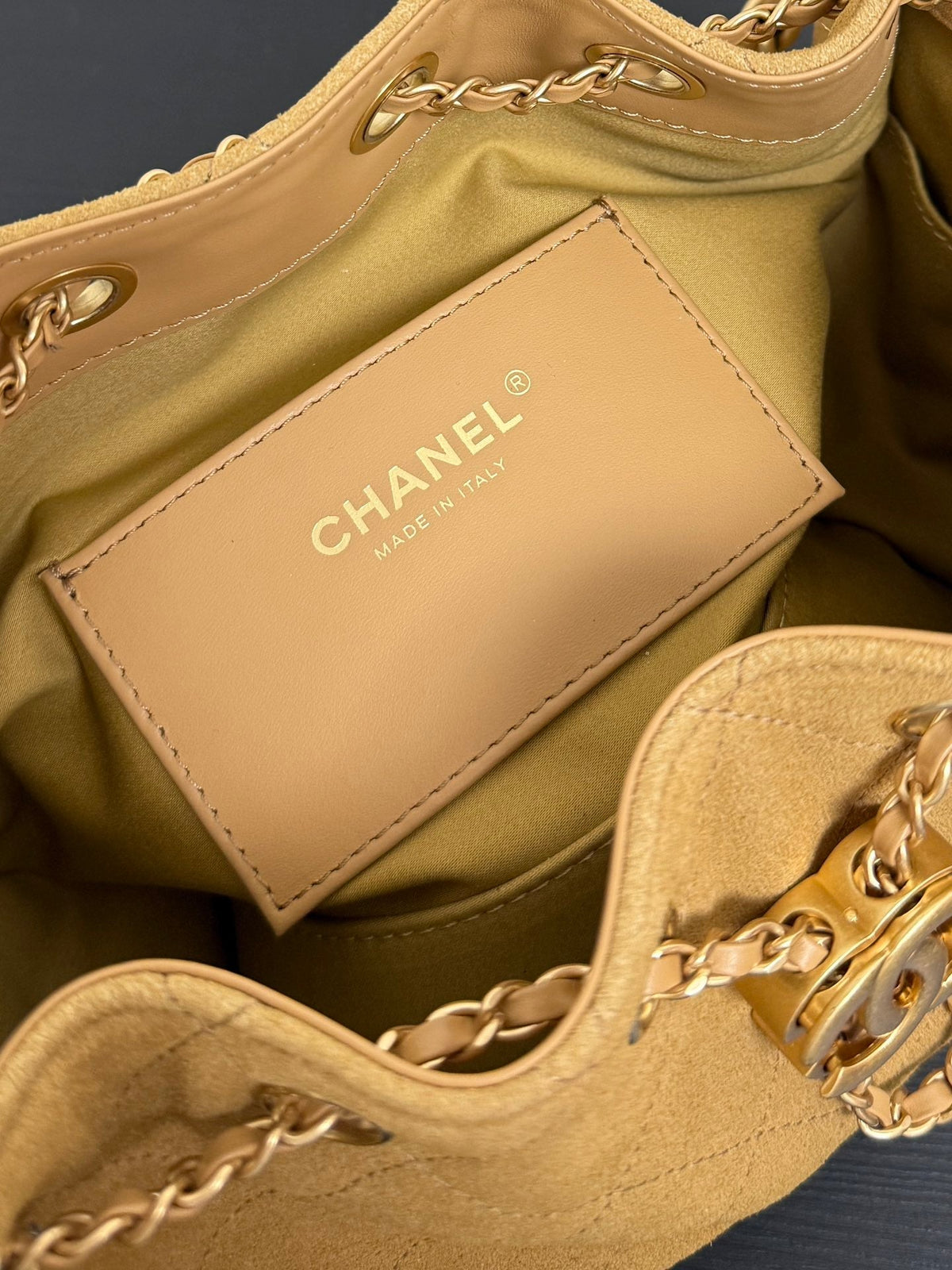 Chanel 2026 Hobo Bag Tan Suede