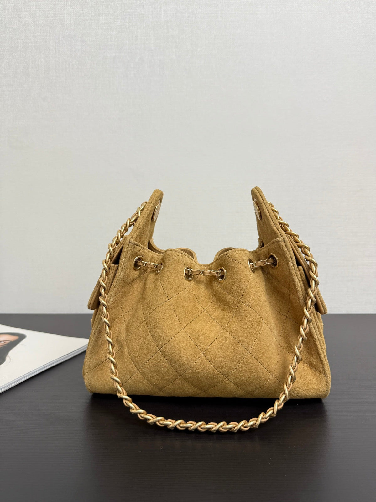 Chanel 2026 Hobo Bag Tan Suede