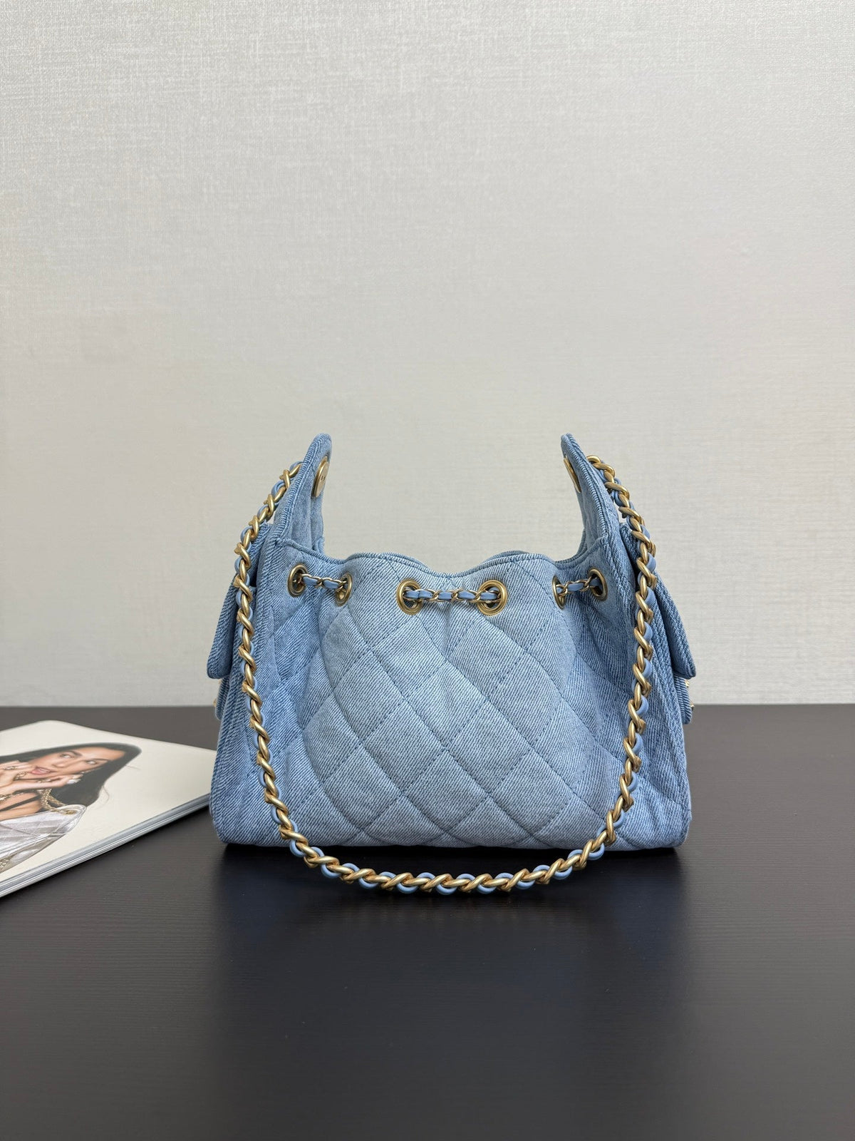 Chanel 25 Hobo Bag 22cm Blue Denim