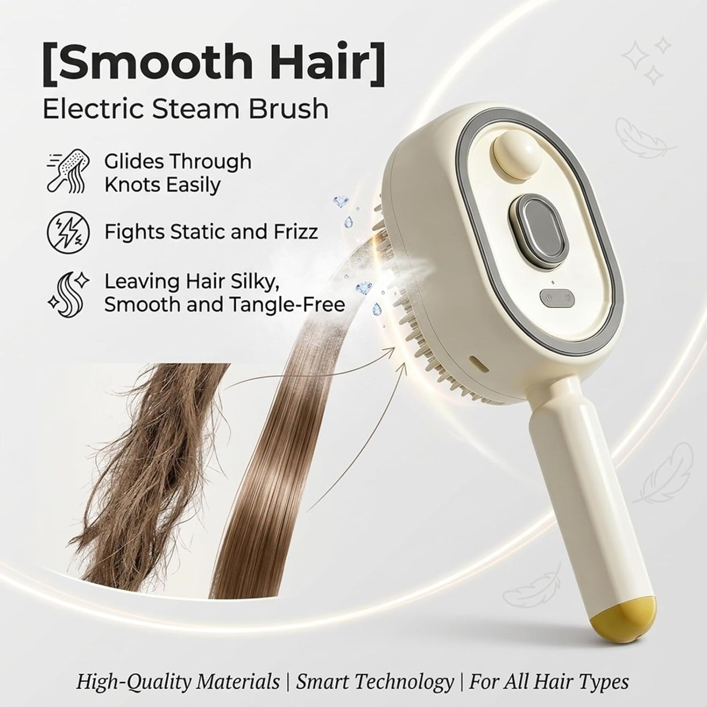 2026 New Electric Steam Brush, Electric Steam Brushs for Hair, Rechargeable Steam Hair Straightener with Water Spray, Detangling Steam Brush for Reduce Frizz, Nourishes Hairs (Pink)
