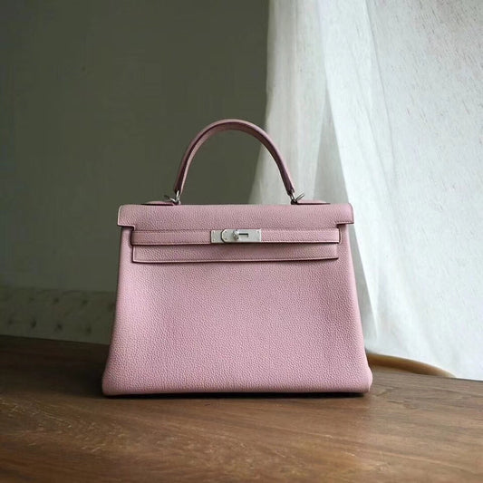 HM KELLY 28CM PINK TOGO SILVER HARDWARE