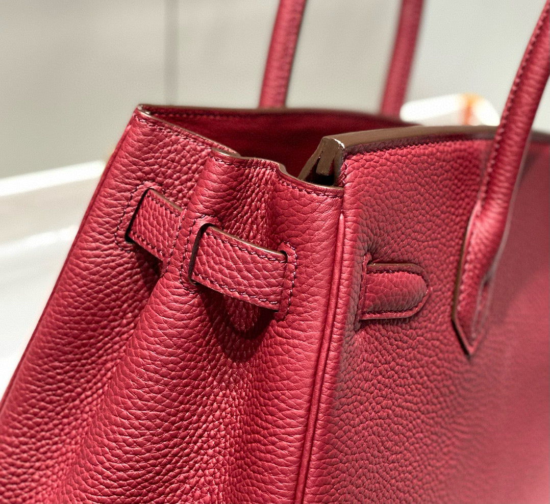 HM BIRKIN 25CM BURGUNDY CALFSKIN GOLD HARDWARE