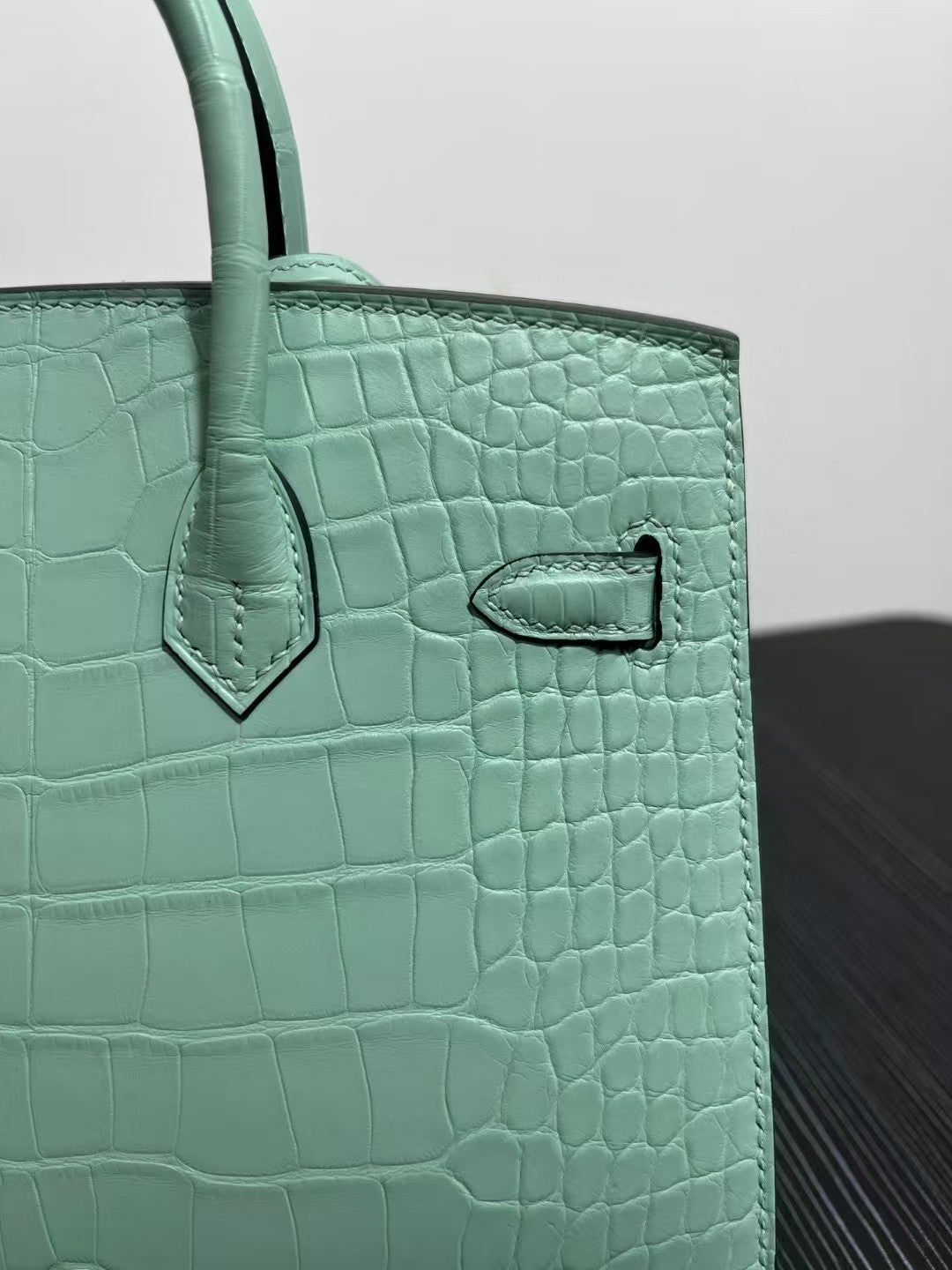 HM BIRKIN 25cm Vert Deau Crocodile Gold Hardware