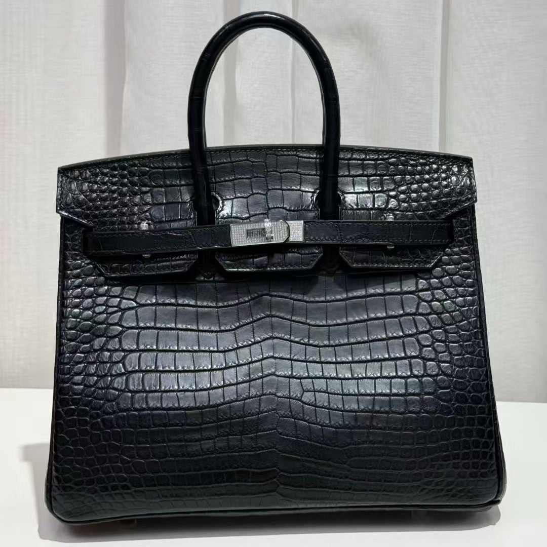 HM Birkin 35cm Black Crocodile Silver Hardware (Needs 30-day preparation)