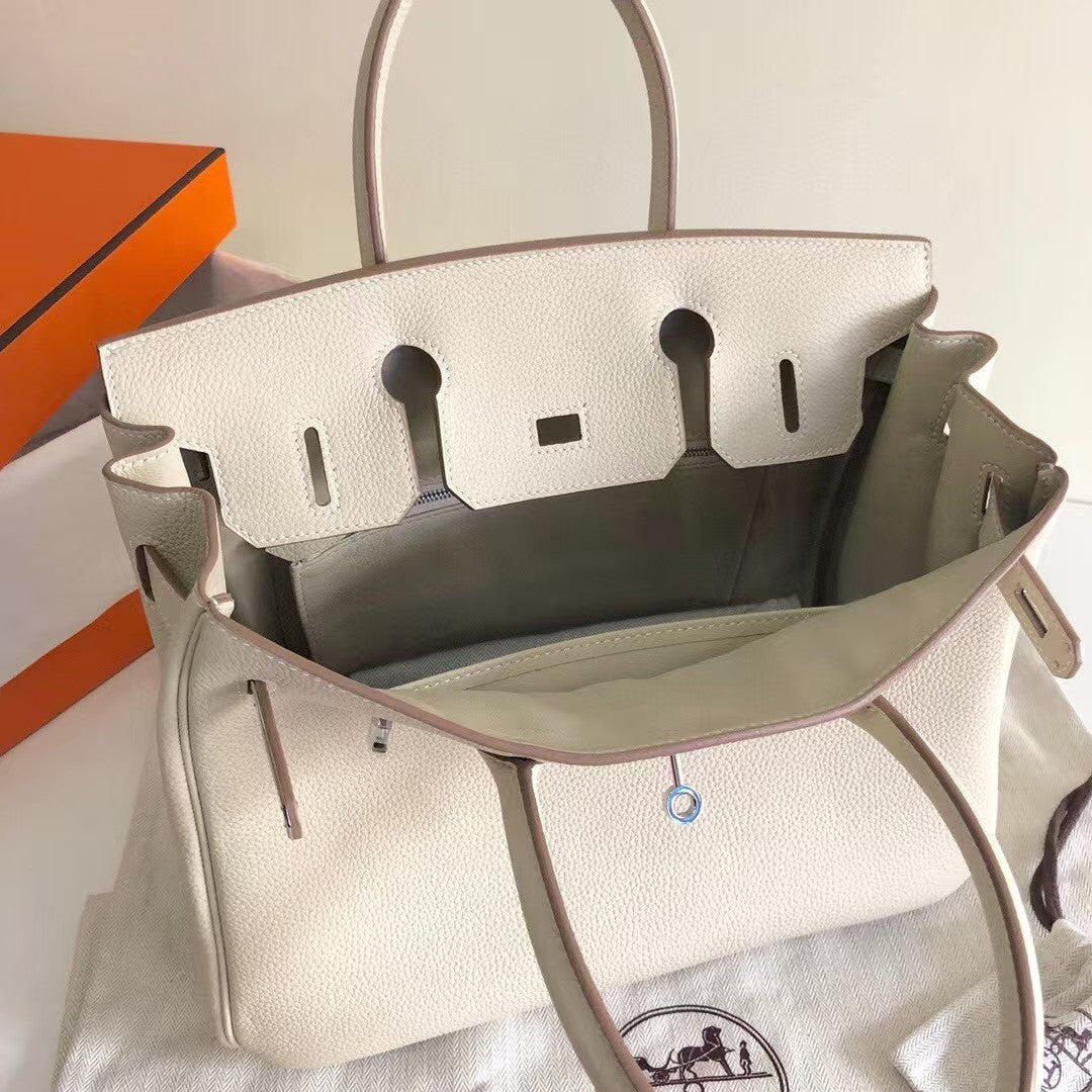 HM BIRKIN 35CM WHITE TOGO LEATHER SILVER HARDWARE
