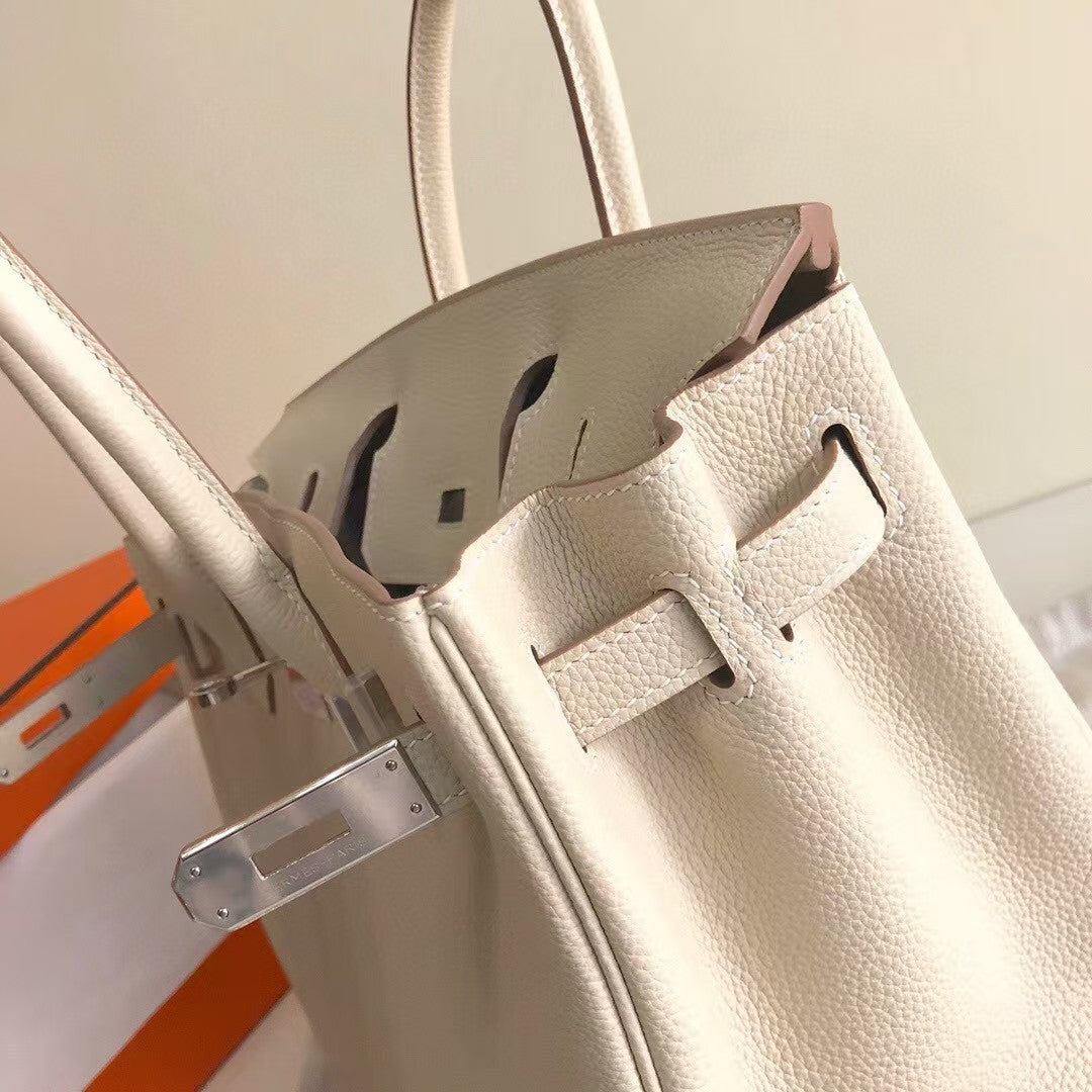 HM BIRKIN 35CM WHITE TOGO LEATHER SILVER HARDWARE