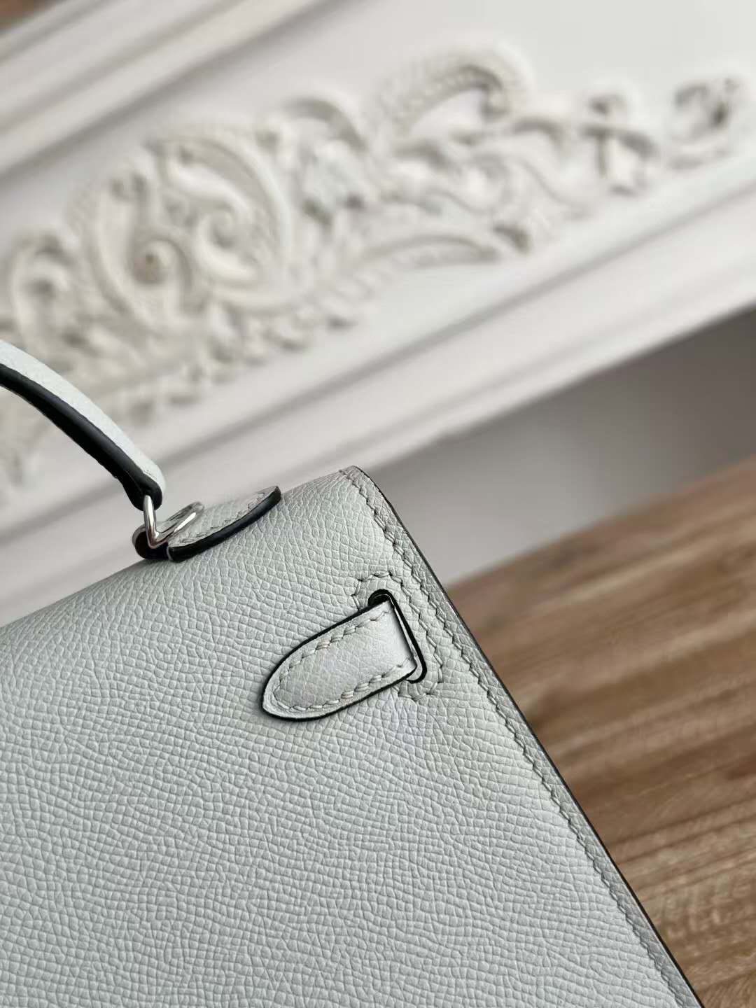 HM KELLY 19CM PALE BLUE EPSOM LEATHER