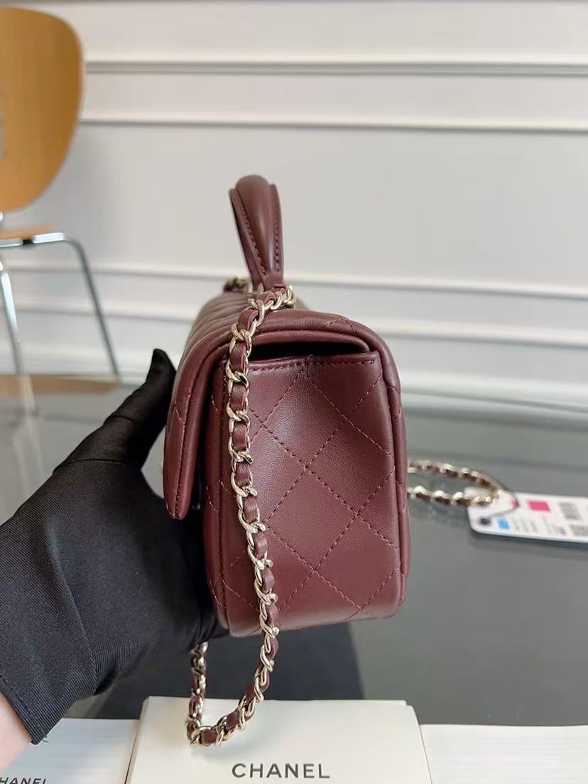Chanel 20cm Bag Burgundy Lambskin