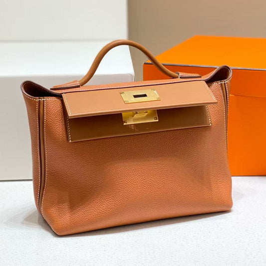 HM 24/24 Mini Bag Gold Evercolor Leather Gold Hardware