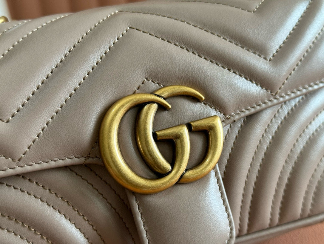 GC Marmont Matelassé Bag Nude Leather