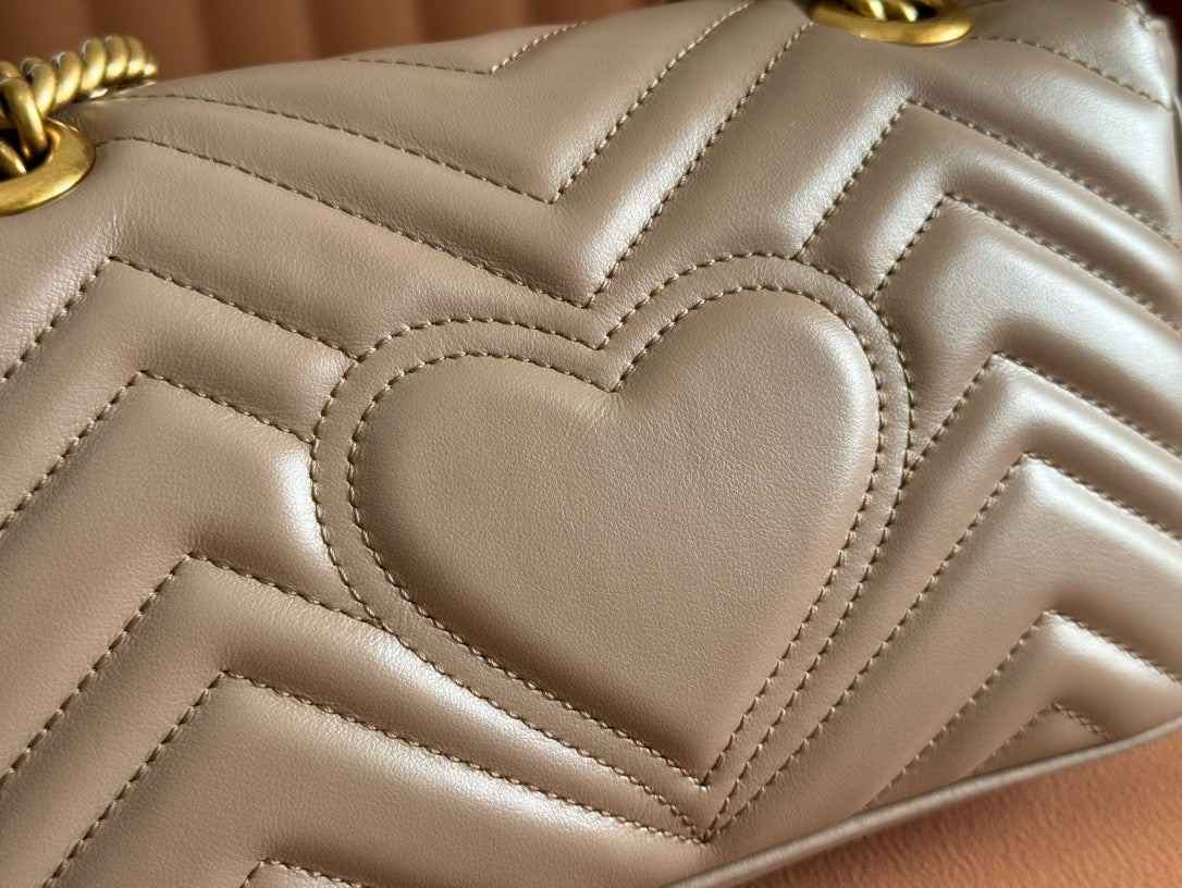 GC Marmont Matelassé Bag Nude Leather