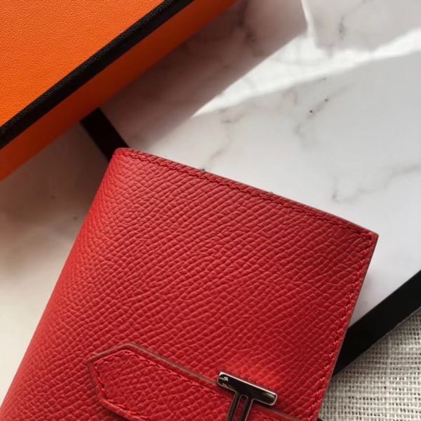 HM Bearn 10cm Mini Wallet In Red Epsom Leather
